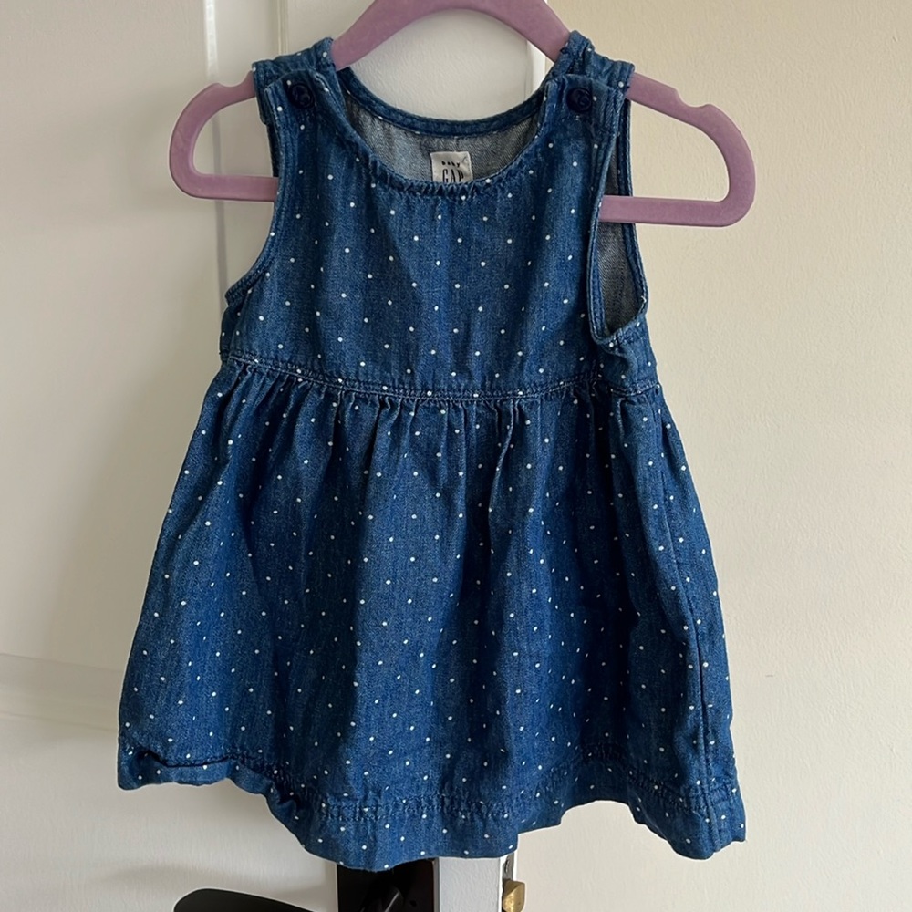 Gap Baby Chambray Polka Dot Dress